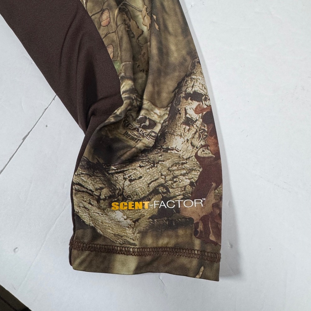 Mossy Oak Performance Top Mens Large Brown Camo Break-Up Infinity 1/4 Zip - Picture 6 of 9